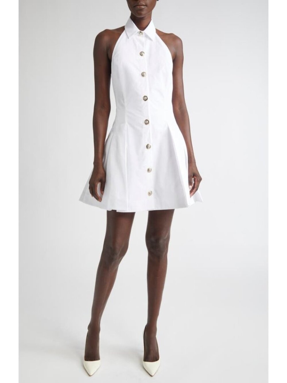 BALMAIN Open Back Cotton Poplin Shirtdress SIZE FR 34/ XS